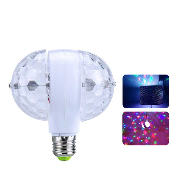 Акция на Диско LED лампа светодиодная двойная с вращением и патроном E27 Magic Ball Light от Allo UA
