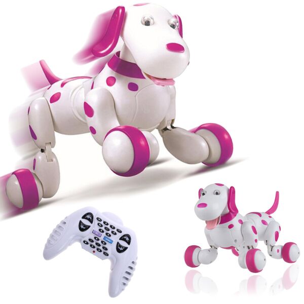 

Интерактивная собака робот на пульте управления Smart Dog Умный радиоуправляемый щенок Happy Cow 20 команд Розовая