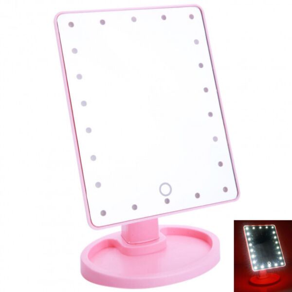 

Косметическое зеркало с подсветкой led 22 pink