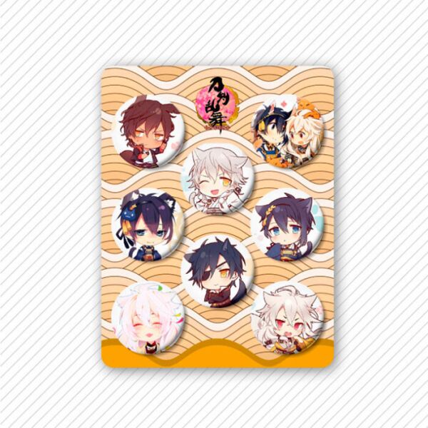 

Набор значков Touken Ranbu Hanamaru 32мм 8шт (8160)