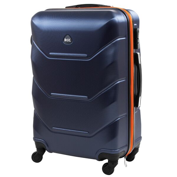 

Чемодан маленький на 4-х колесах (RGL720S-dark-blue-orange) Rogal 33х47х21 см Синий
