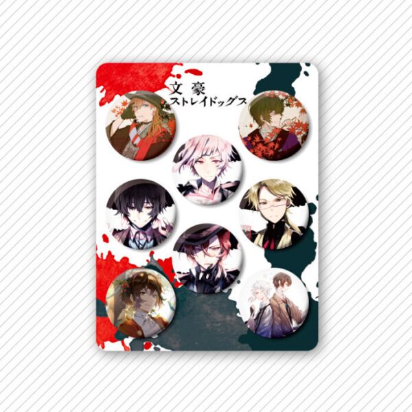 

Набор значков Великий из бродячих псов 32мм Bungou Stray Dogs 8шт (8158)