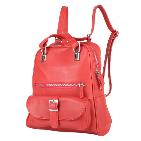 

Женский кожаный городской рюкзак (LK-DM229-red) Laskara 27х30х11 см Красный