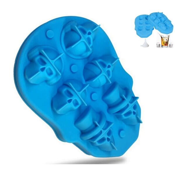 

Форма для льда силиконовая 3D череп (8955421) Синяя