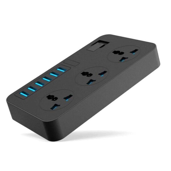 

Сетевой фильтр удлинитель ТВ-Т09, разветвитель на 3 розетки + 6 USB, 2 м, сечение 3х0, 75мм.
