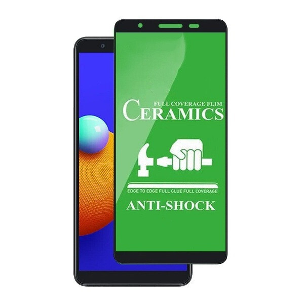 

Защитное стекло-пленка Fiji Ceramics для Samsung Galaxy A01 Core (A013) черный Full Glue 0,26 мм в упаковке