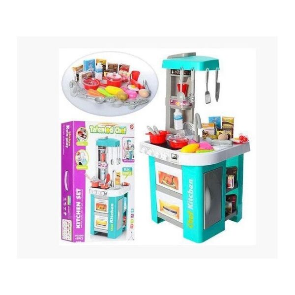

Детская игровая кухня Kitchen Set 922-49 со светом и звуком, льется вода, Бирюзовая