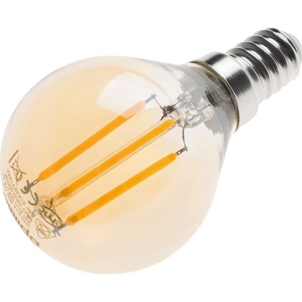 

Лампа филаментная Brille (мат. золото) LED E14 4W WW G45 COG (32-493)