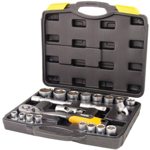 

Набор насадок торцевых MasterTool GM PROFI CrV 1/2” 10-32 мм, трещотка 72Т, 21 шт, кейс, Арт.: 78-4021