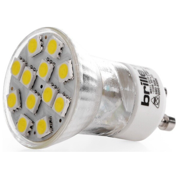 

Лампа светодиодная Brille LED GU10 2.4W 12 pcs CW MR11 SMD5050 (l3-004)
