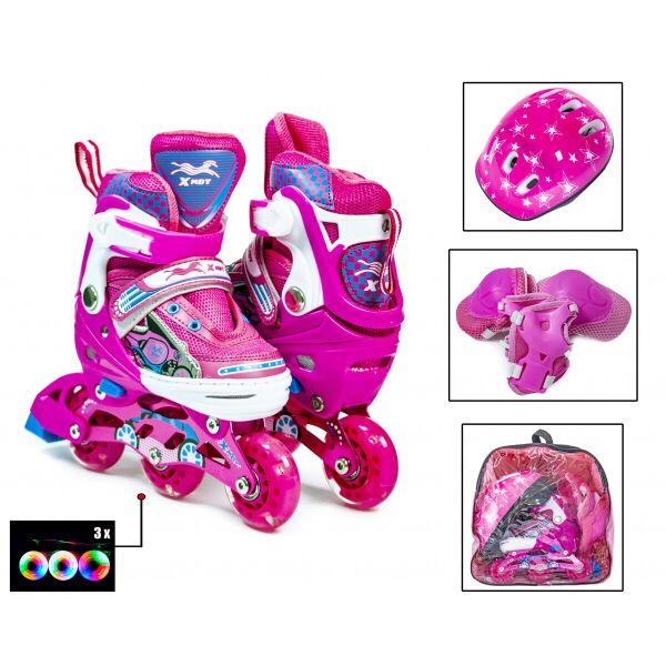 

Комплект детской защиты с роликовыми коньками 3-wheels, размер 27-30, Pink