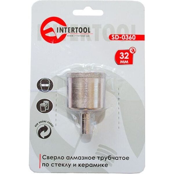 

Сверло по стеклу и керамике 32 мм INTERTOOL SD-0360