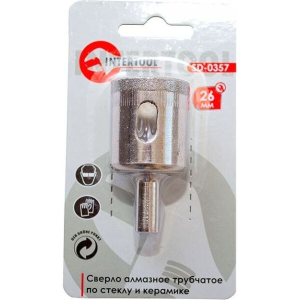 

Сверло по стеклу и керамике 26 мм INTERTOOL SD-0357