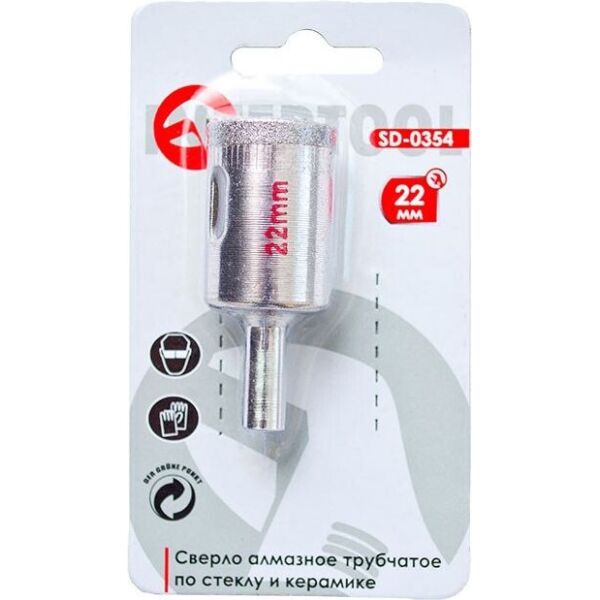 

Сверло по стеклу и керамике 22 мм INTERTOOL SD-0354