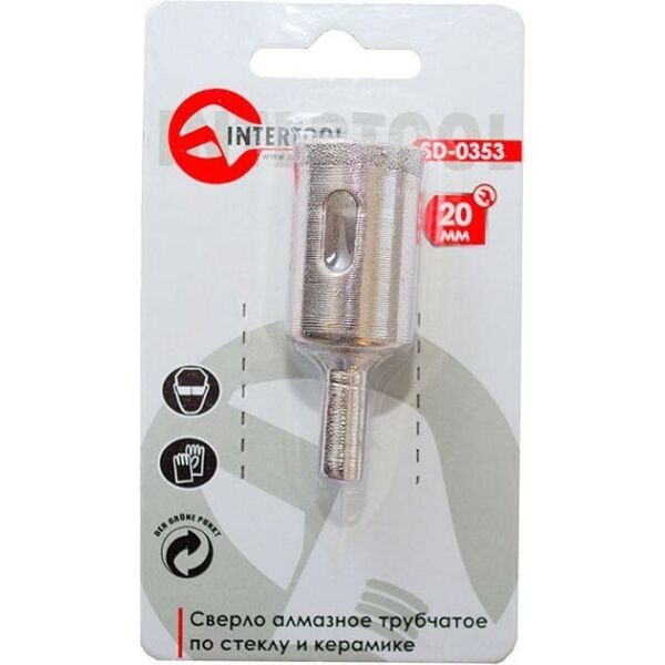 

Сверло по стеклу и керамике 20 мм INTERTOOL SD-0353