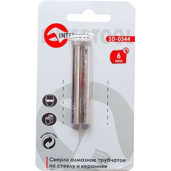 

Сверло по стеклу и керамике 6 мм INTERTOOL SD-0344