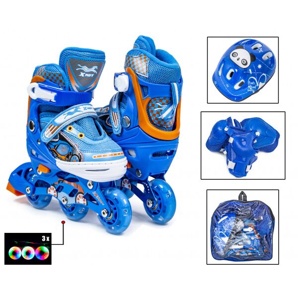

Комплект детской защиты с роликовыми коньками 3-wheels, размер 27-30, Blue