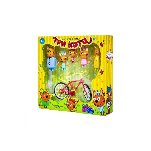 

Детский игровой набор N73 из серии Три Кота с фигурками героев и велосипедом