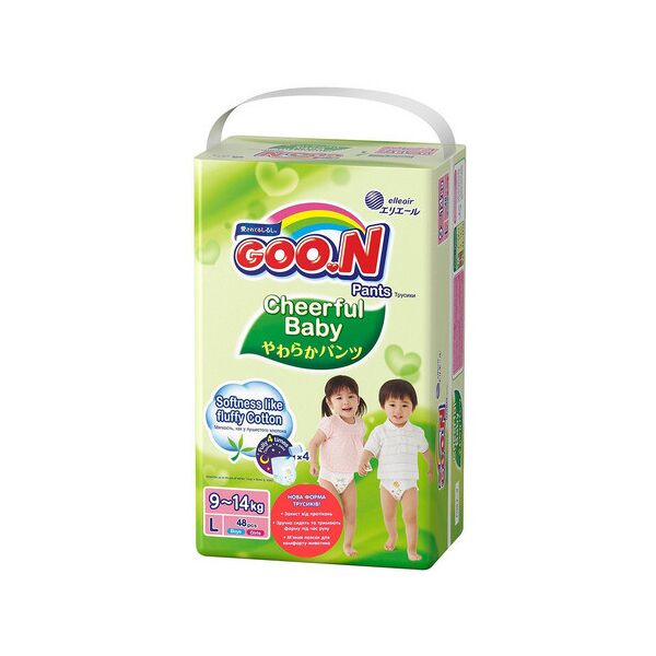 

Подгузники-трусики GOO.N Cheerful Baby для детей Размер 8-14 кг L 48 шт Унисекс (843285)