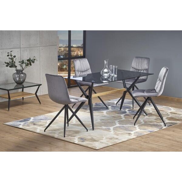 

Стол Halmar Finley 140/80 Дымчатое стекло