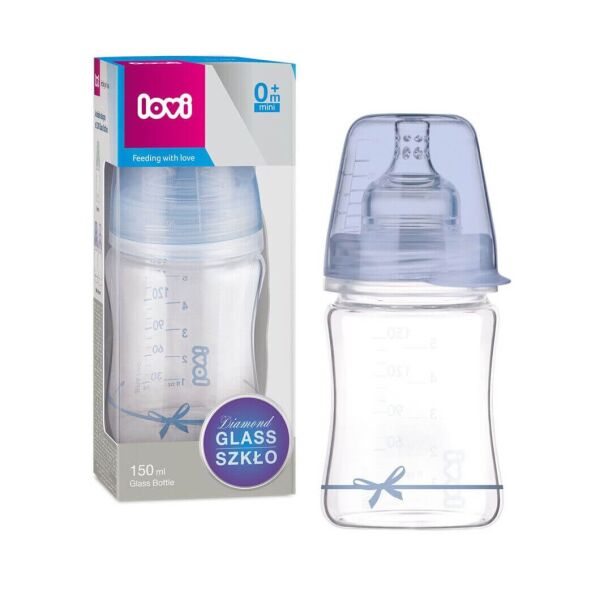 

Стеклянная бутылочка Lovi Diamond Glass 150 мл Baby Shower boy (74/104boy)