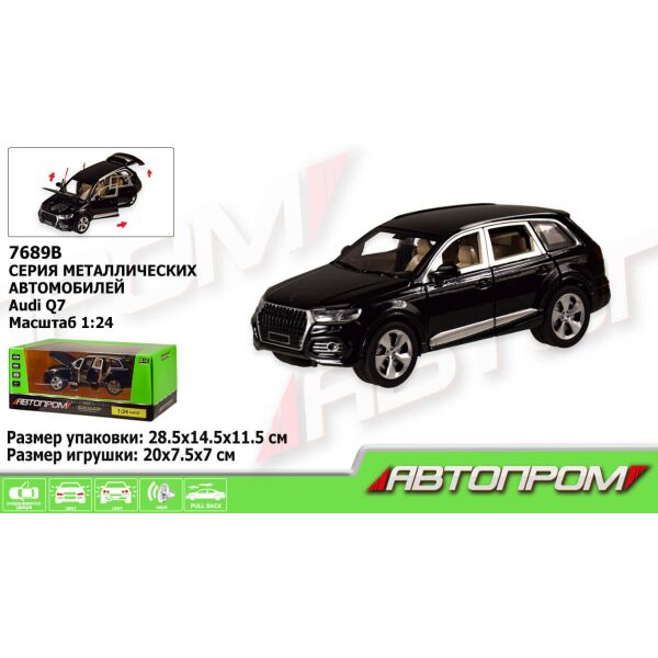 

Машина металлическая Автопром Audi Q7 черного цвета (7689B)
