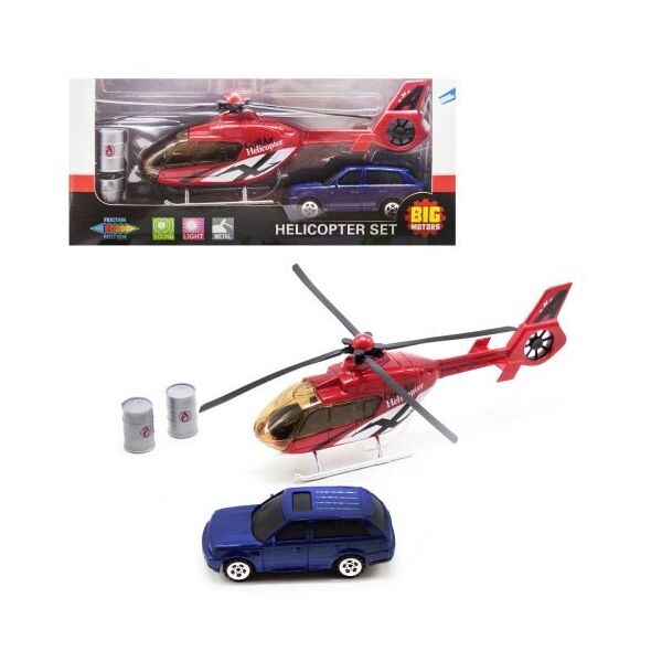 

Игровой набор Вертолет и машинка, красный JL81009-2