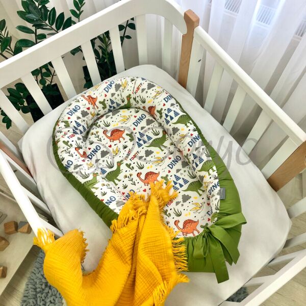 

Кокон гнездышко позиционер Baby Design Дино олива