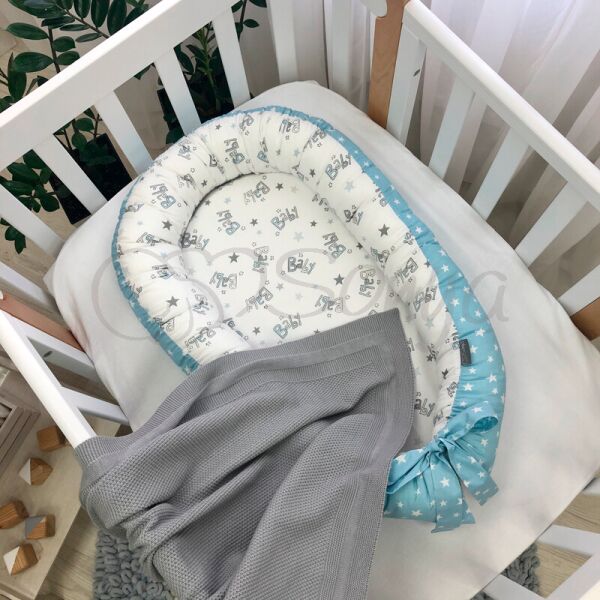 

Кокон гнездышко позиционер Baby Design Baby серо-голубой