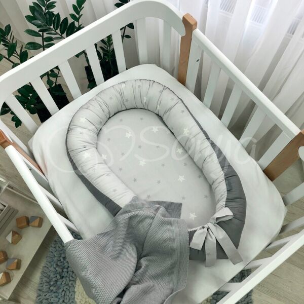 

Кокон гнездышко позиционер Baby Design Звезды на сером