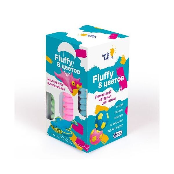 

Воздушный пластилин для детской лепки Fluffy, 8 цветов TA1503