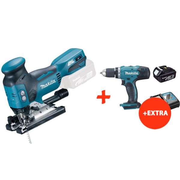 

Аккумуляторный лобзик Makita DJV181Z+аккумуляторная дрель-шуруповерт Makita DDF453RFX7 (DJV181RFX7)