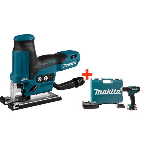 

Аккумуляторный лобзик Makita JV102DZ + акк шуруповерт HP333DWAE + 2 акб 12 V 2 Ah + з/у + кейс