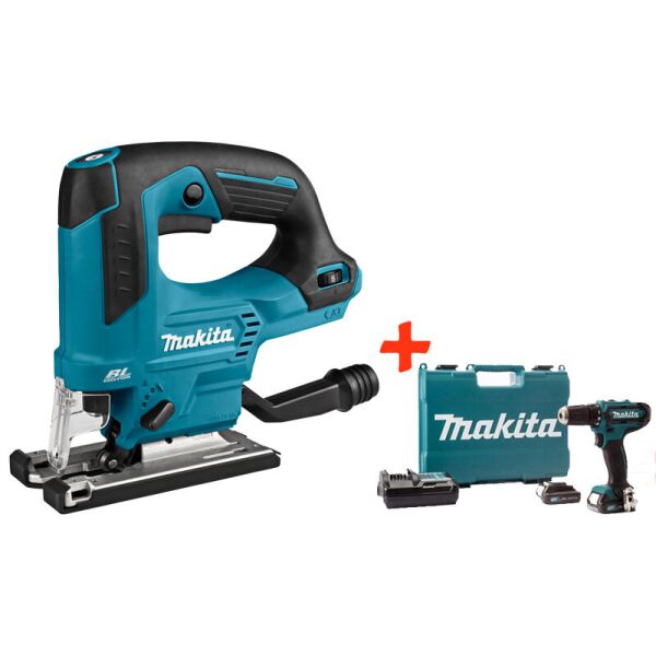 

Аккумуляторный лобзик Makita JV103DZ + акк шуруповерт HP333DWAE + 2 акб 12 V 2 Ah + з/у + кейс