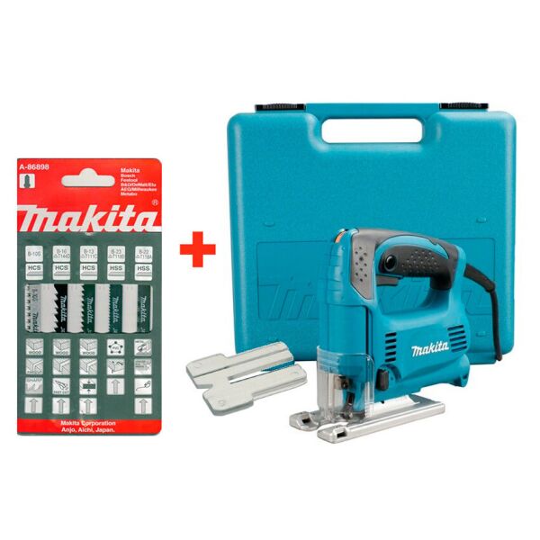 

Лобзик Makita 4329 + кейс + защитная пластина + набор пилочек 5 шт (4329KX)