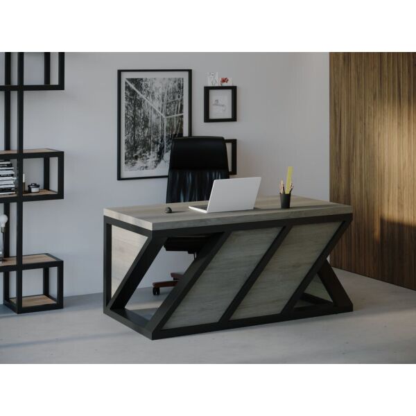 Компьютерный стол Skandi Wood SW072 Алабама 120 х 80 х 75 см Массив Ясень Темно-Cерый (SW072128075DaarrAsh)