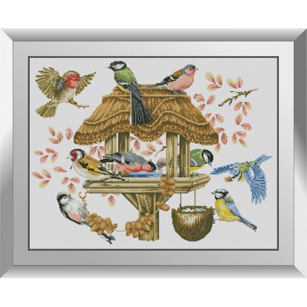 

31633 Птичий стол. Dream Art. Набор алмазной живописи (квадратные, полная)