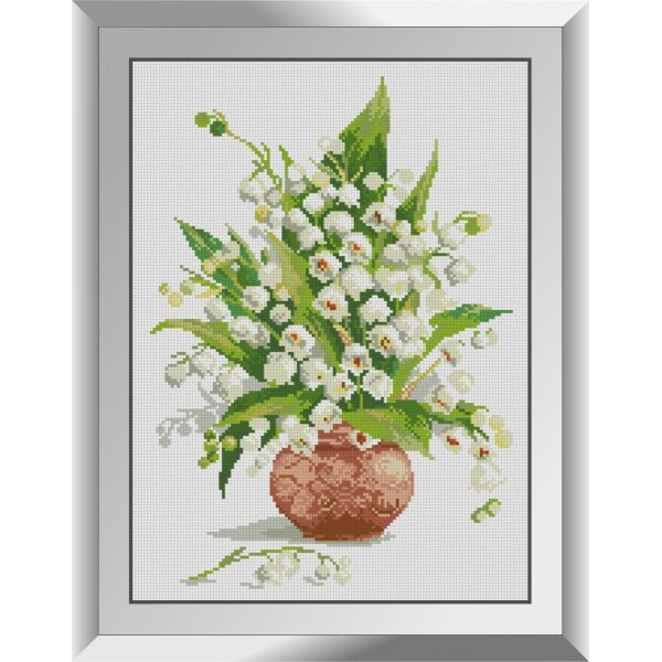 

31588 Ландыши в вазе. Dream Art. Набор алмазной живописи (квадратные, полная)