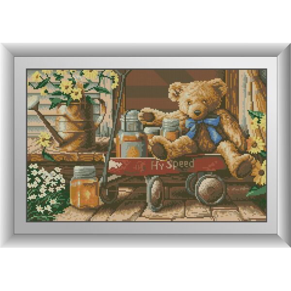 

30494 Медвежонок с медом. Dream Art. Набор алмазной живописи (квадратные, полная)