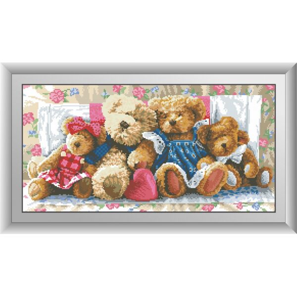

30470 Плюшевое счастье. Dream Art. Набор алмазной живописи (квадратные, полная)