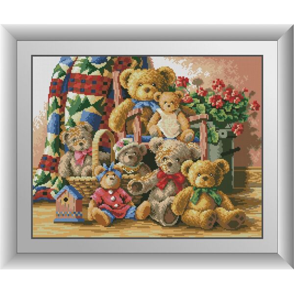 

30508 Семья мишек. Dream Art. Набор алмазной живописи (квадратные, полная)