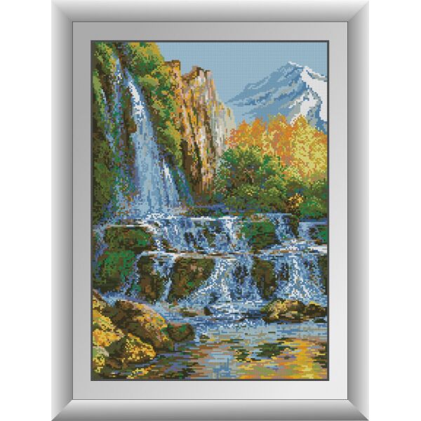 

30115 Пейзаж с водопадом. Dream Art. Набор алмазной живописи (квадратные, полная)