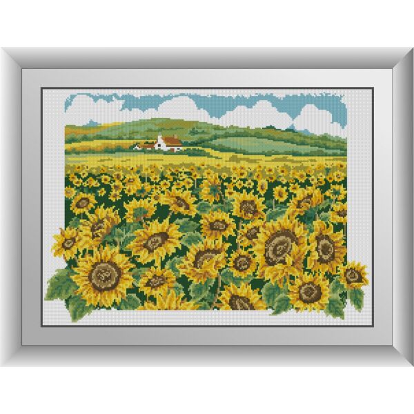 

31008 Домик в подсолнухах. Dream Art. Набор алмазной живописи (квадратные, полная)
