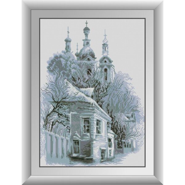 

31022 Заснеженная церковь. Dream Art. Набор алмазной живописи (квадратные, полная)