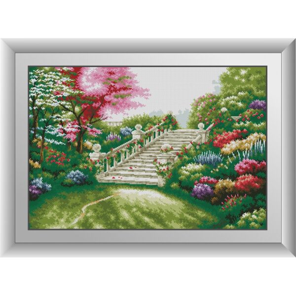 

30791 Садовая лестница. Dream Art. Набор алмазной живописи (квадратные, полная)