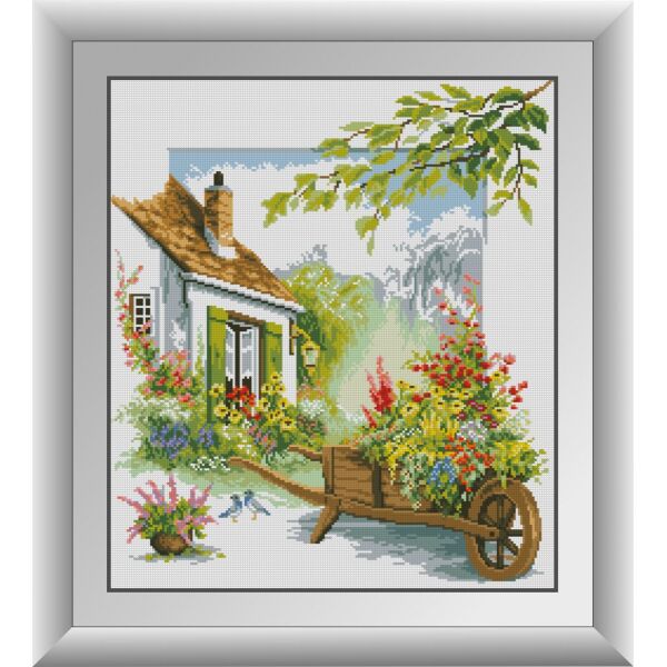 

30501 Цветочный дворик. Dream Art. Набор алмазной живописи (квадратные, полная)