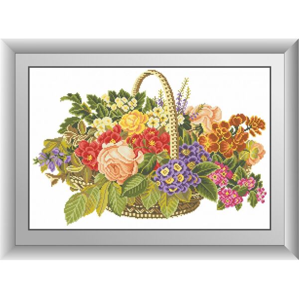 

30558 Цветы в корзине. Dream Art. Набор алмазной живописи (квадратные, полная)