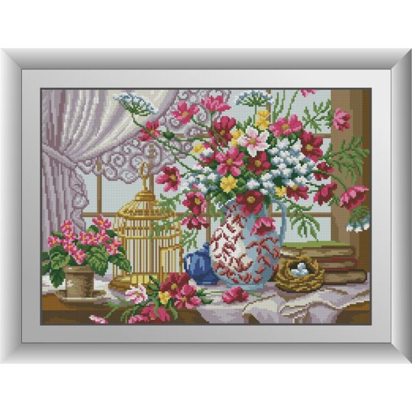 

30605 На подоконнике. Dream Art. Набор алмазной живописи (квадратные, полная)