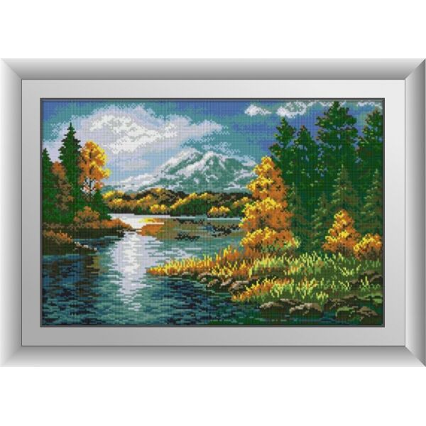 

30463 Затишье на реке. Dream Art. Набор алмазной живописи (квадратные, полная)