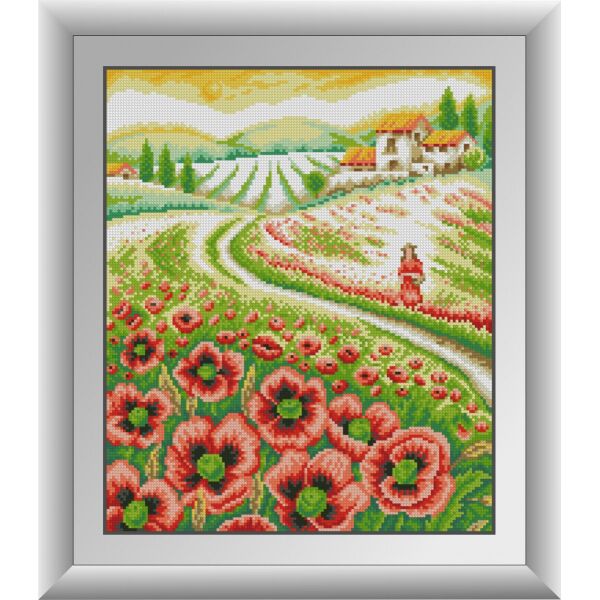 

30909 Девушка в маках. Dream Art. Набор алмазной живописи (квадратные, полная)